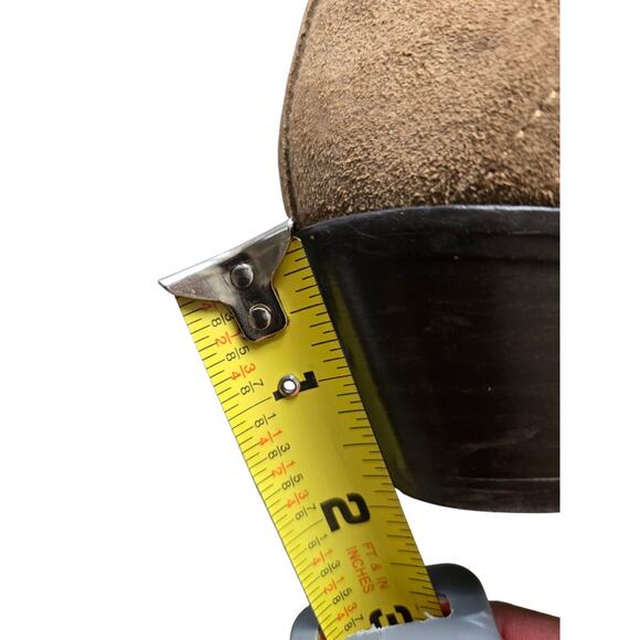 Womens Banana‎ Republic 6.5 Leather Buckle Strap Tan Ankle Boots - Picture 7 of 14